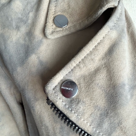 All Saints Balfern biker jacket, unusual “tie dye” suede, sz 10 - Picture 6 of 12